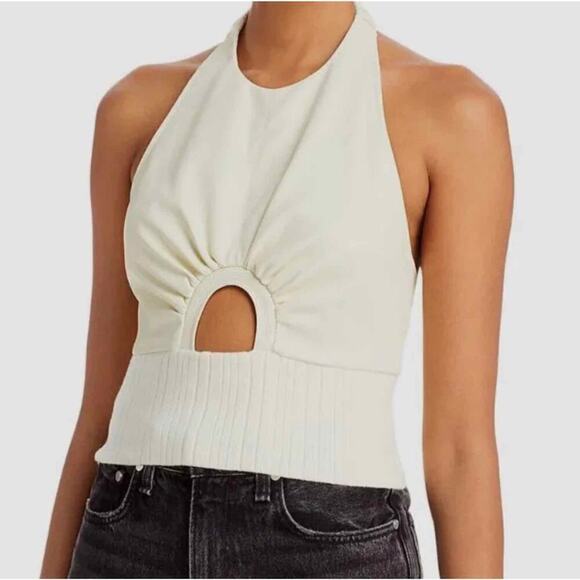 3.1 Phillip Lim Eggshell Vegan Leather Halter Top Size 6 - Picture 5 of 12
